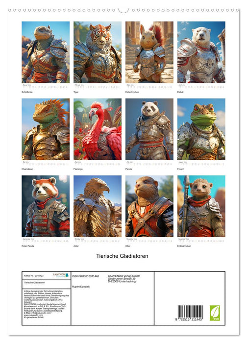 Tierische Gladiatoren (CALVENDO Premium Wandkalender 2026)