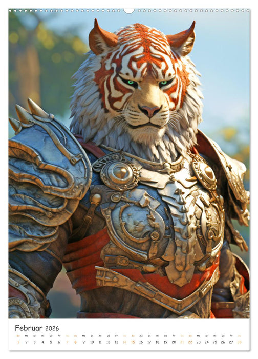 Tierische Gladiatoren (CALVENDO Premium Wandkalender 2026)