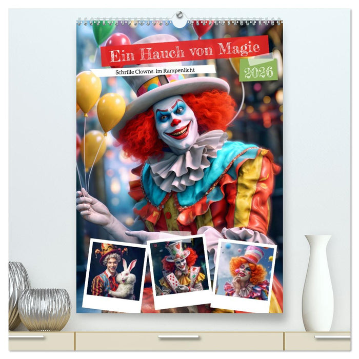 Ein Hauch von Magie - Schrille Clowns im Rampenlicht (CALVENDO Premium Wandkalender 2026)