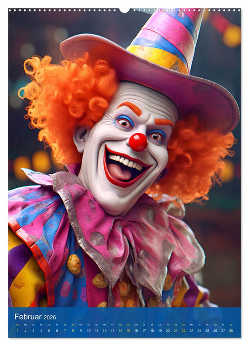 Ein Hauch von Magie - Schrille Clowns im Rampenlicht (CALVENDO Premium Wandkalender 2026)