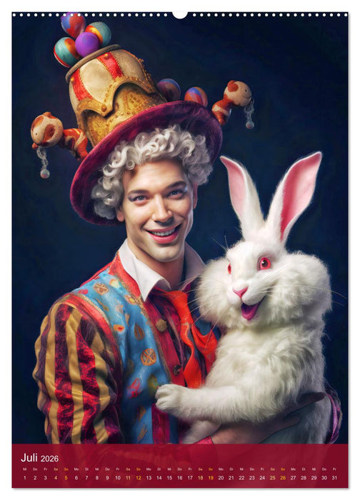 Ein Hauch von Magie - Schrille Clowns im Rampenlicht (CALVENDO Premium Wandkalender 2026)