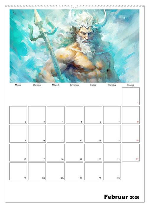 Der göttliche Planer. Aquarelle von antiken griechischen Göttern (CALVENDO Wandkalender 2026)