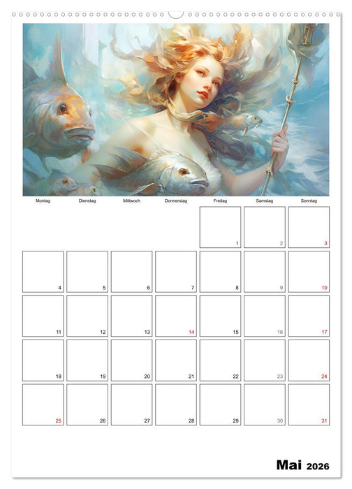 Der göttliche Planer. Aquarelle von antiken griechischen Göttern (CALVENDO Wandkalender 2026)