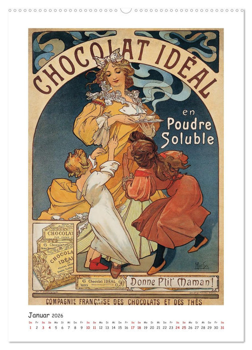 Alfons Mucha - Eine Hommage in zwölf Monaten (CALVENDO Premium Wandkalender 2026)