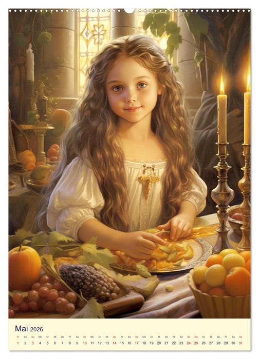Kinder-Fantasy. Edle Burgfräulein und Ritter im Mittelalter (CALVENDO Premium Wandkalender 2026)