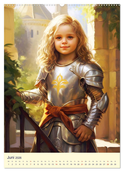 Kinder-Fantasy. Edle Burgfräulein und Ritter im Mittelalter (CALVENDO Premium Wandkalender 2026)