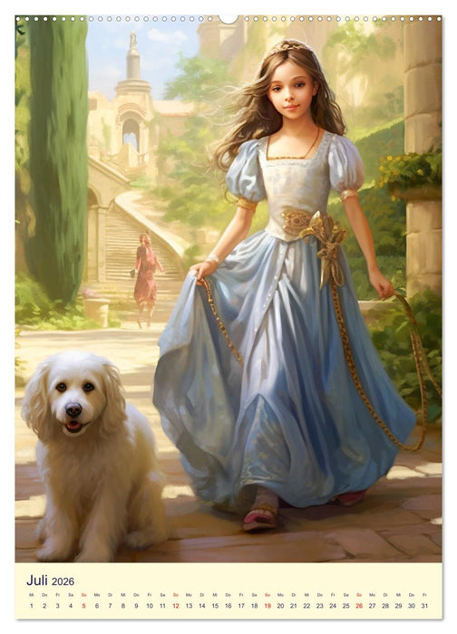 Kinder-Fantasy. Edle Burgfräulein und Ritter im Mittelalter (CALVENDO Premium Wandkalender 2026)