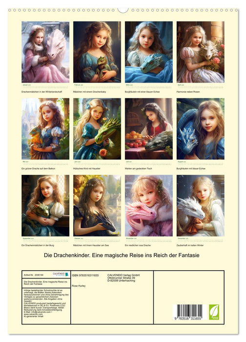 Die Drachenkinder. Eine magische Reise ins Reich der Fantasie (CALVENDO Premium Wandkalender 2026)