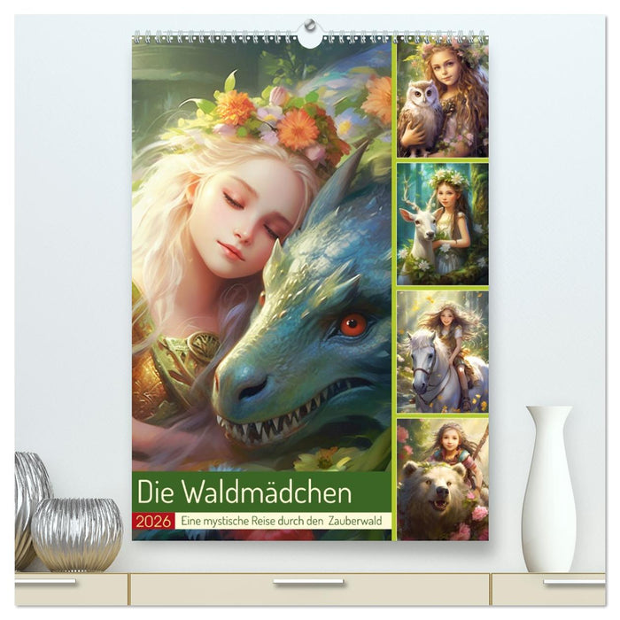 Die Waldmädchen. Eine mystische Reise durch den Zauberwald (CALVENDO Premium Wandkalender 2026)