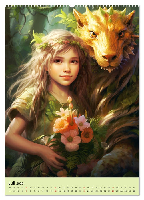 Die Waldmädchen. Eine mystische Reise durch den Zauberwald (CALVENDO Premium Wandkalender 2026)
