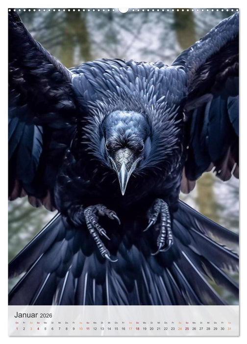 Mystische Raben (CALVENDO Premium Wandkalender 2026)