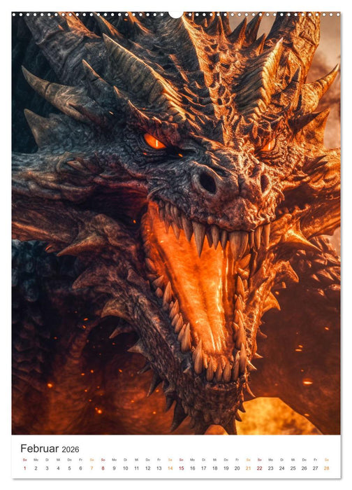 Das Drachenduell (CALVENDO Wandkalender 2026)