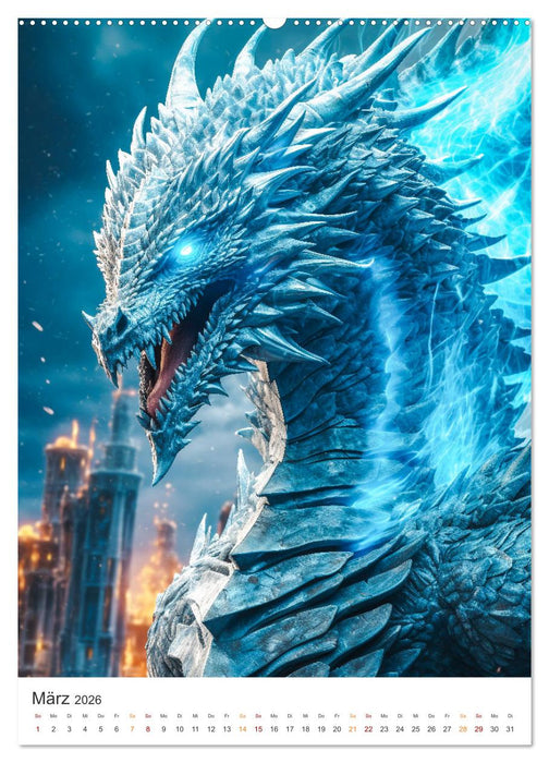 Das Drachenduell (CALVENDO Wandkalender 2026)