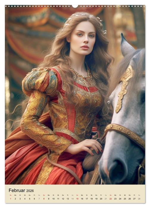 Noble Burgfrauen. Starke Persönlichkeiten des Mittelalters (CALVENDO Premium Wandkalender 2026)