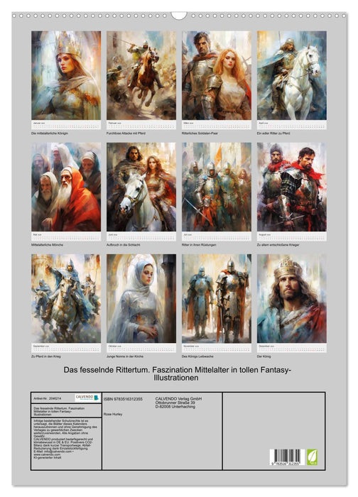 Das fesselnde Rittertum. Faszination Mittelalter in tollen Fantasy-Illustrationen (CALVENDO Wandkalender 2026)