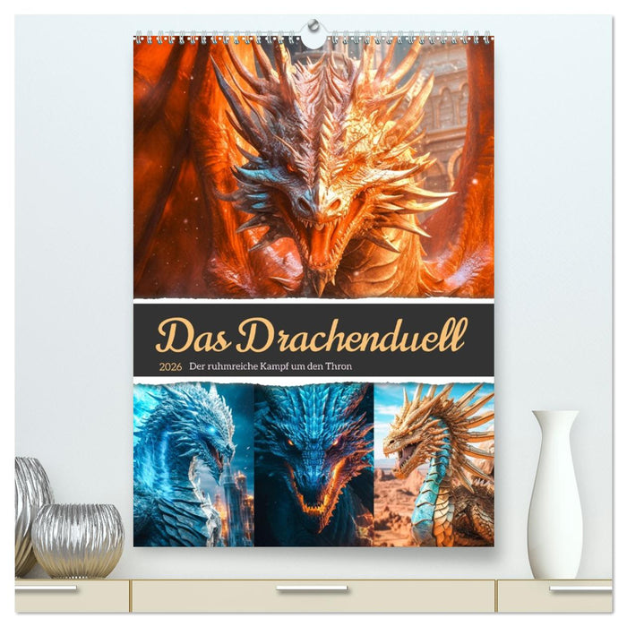 Das Drachenduell (CALVENDO Premium Wandkalender 2026)