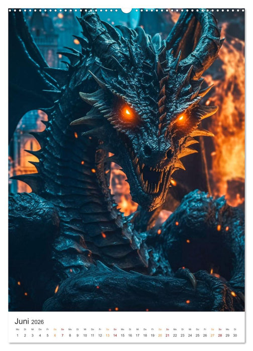 Das Drachenduell (CALVENDO Premium Wandkalender 2026)