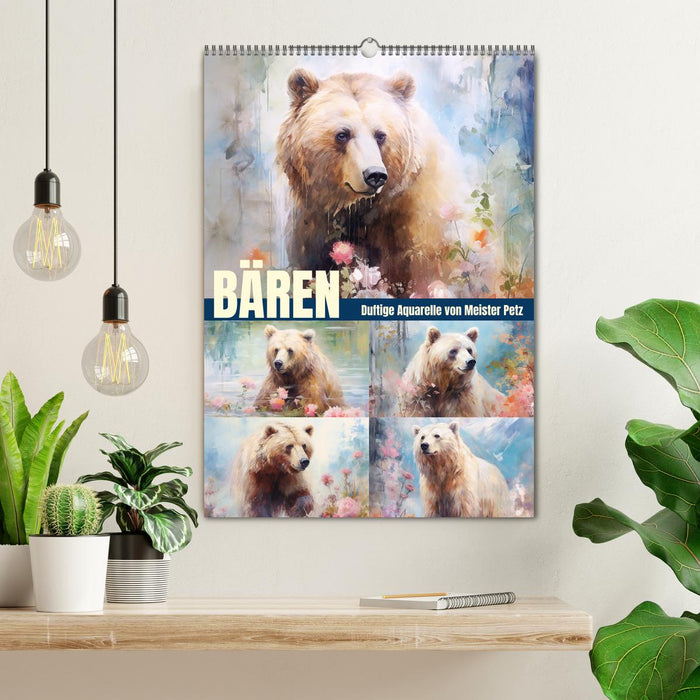 Bären. Duftige Aquarelle von Meister Petz (CALVENDO Wandkalender 2026)