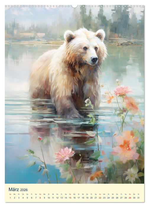 Bären. Duftige Aquarelle von Meister Petz (CALVENDO Wandkalender 2026)