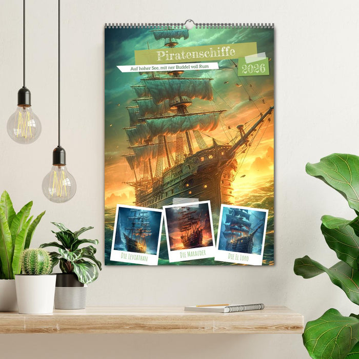 Piratenschiffe (CALVENDO Wandkalender 2026)