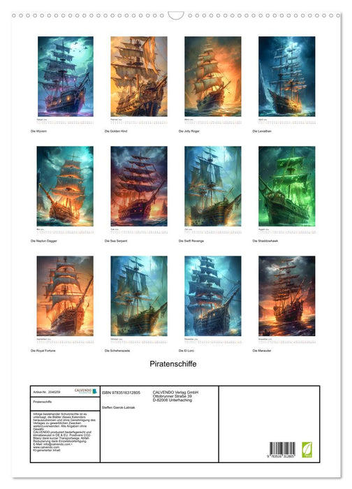 Piratenschiffe (CALVENDO Wandkalender 2026)