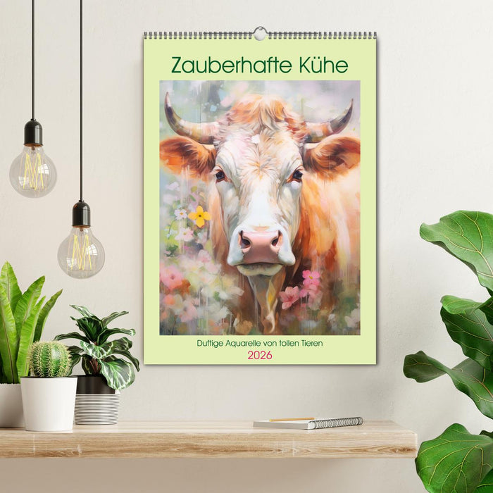 Zauberhafte Kühe. Duftige Aquarelle von tollen Tieren (CALVENDO Wandkalender 2026)