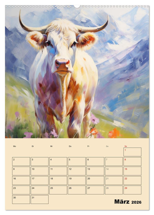 Zauberhafte Kühe. Duftige Aquarelle von tollen Tieren (CALVENDO Wandkalender 2026)
