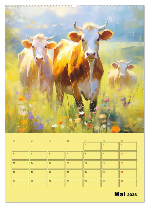 Zauberhafte Kühe. Duftige Aquarelle von tollen Tieren (CALVENDO Wandkalender 2026)
