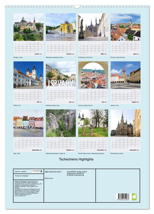 Tschechiens Highlights (CALVENDO Wandkalender 2026)