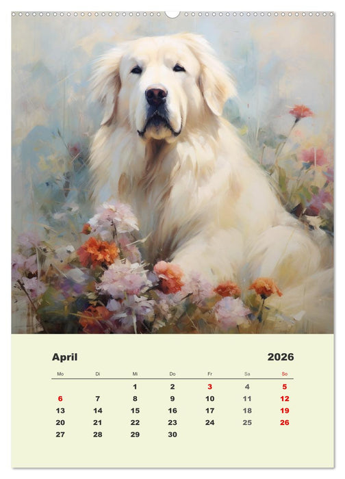 Große Hunde. Schöne Aquarelle von tollen Tieren (CALVENDO Wandkalender 2026)