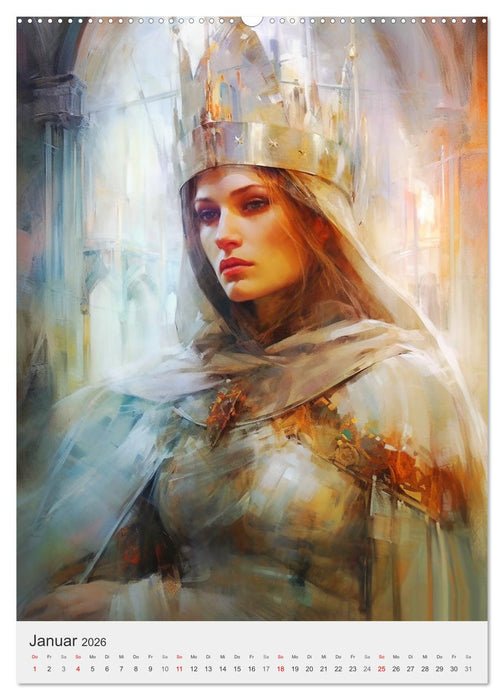 Das fesselnde Rittertum. Faszination Mittelalter in tollen Fantasy-Illustrationen (CALVENDO Premium Wandkalender 2026)