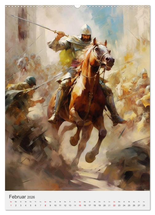 Das fesselnde Rittertum. Faszination Mittelalter in tollen Fantasy-Illustrationen (CALVENDO Premium Wandkalender 2026)