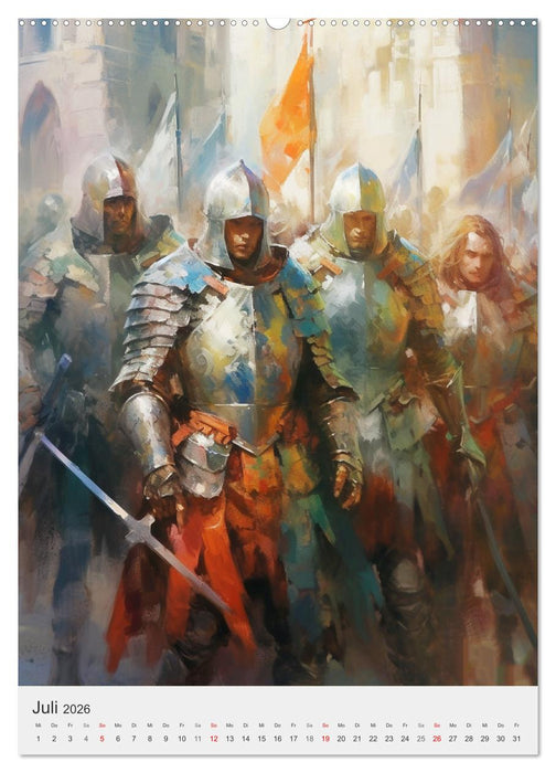 Das fesselnde Rittertum. Faszination Mittelalter in tollen Fantasy-Illustrationen (CALVENDO Premium Wandkalender 2026)