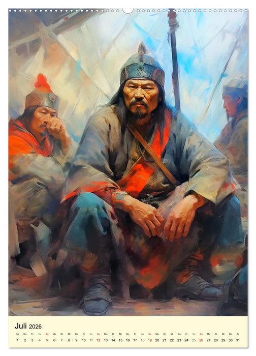 Fantasy-Krieger der Mongolei. Inspiriert von Dschingis Khan (CALVENDO Premium Wandkalender 2026)