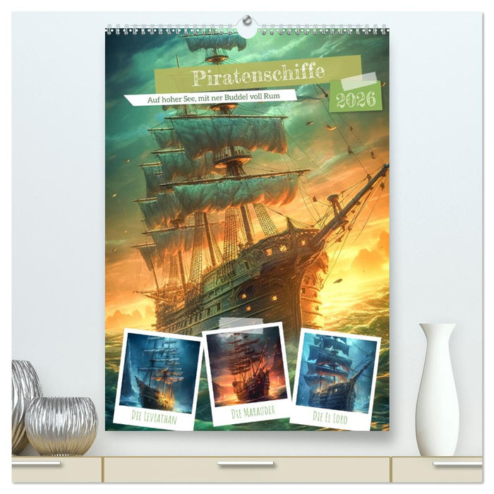 Piratenschiffe (CALVENDO Premium Wandkalender 2026)