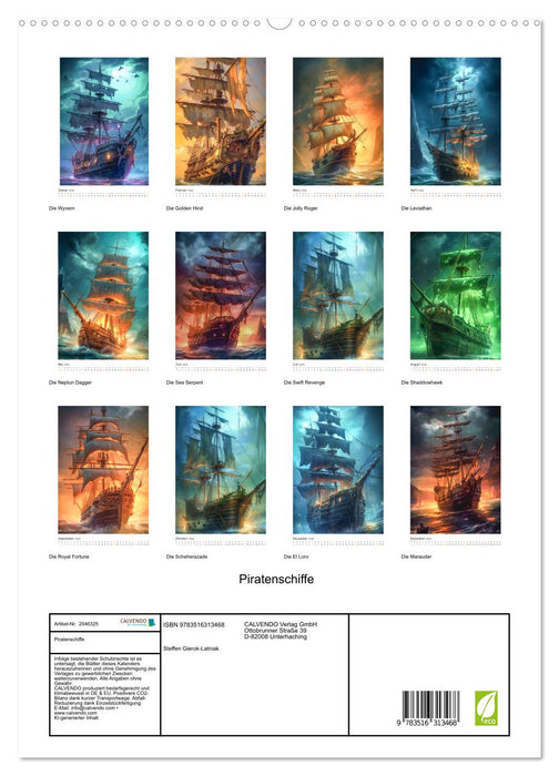 Piratenschiffe (CALVENDO Premium Wandkalender 2026)