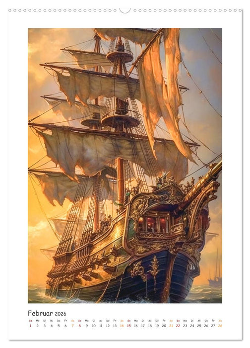 Piratenschiffe (CALVENDO Premium Wandkalender 2026)