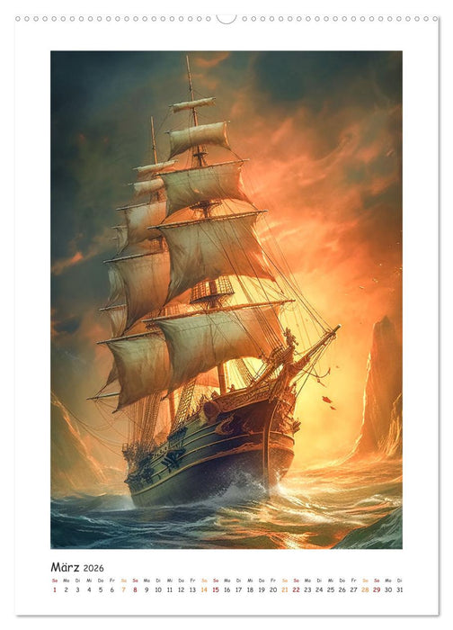 Piratenschiffe (CALVENDO Premium Wandkalender 2026)