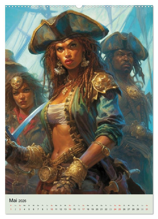 Piraten-Fantasy. Wilde Seeräuber-Romantik im Mittelalter (CALVENDO Wandkalender 2026)