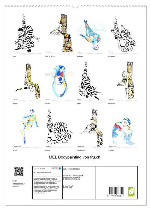 MEL Bodypainting von fru.ch (CALVENDO Premium Wandkalender 2026)