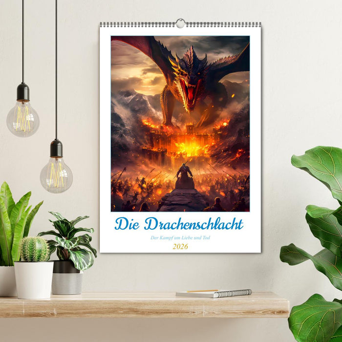 Die Drachenschlacht (CALVENDO Wandkalender 2026)