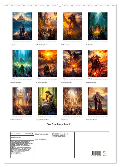 Die Drachenschlacht (CALVENDO Wandkalender 2026)