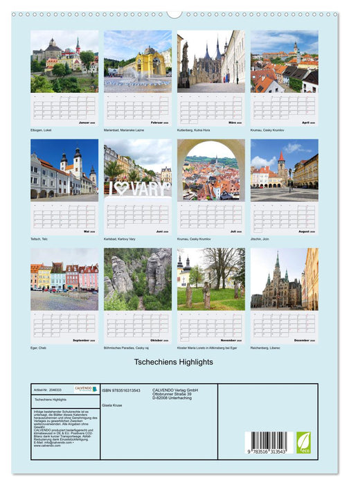 Tschechiens Highlights (CALVENDO Premium Wandkalender 2026)