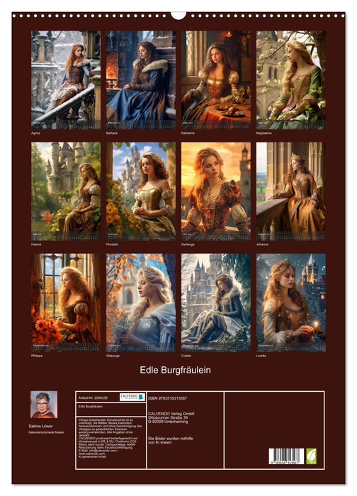 Edle Burgfräulein (CALVENDO Wandkalender 2026)
