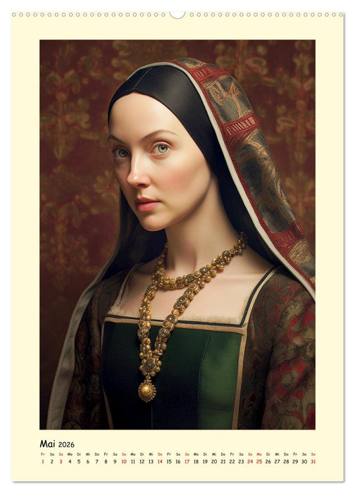Mittelalter Portraits. Inspiriert vom Königshaus der Tudors (CALVENDO Wandkalender 2026)