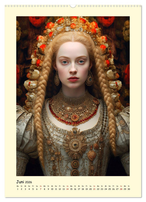 Mittelalter Portraits. Inspiriert vom Königshaus der Tudors (CALVENDO Wandkalender 2026)