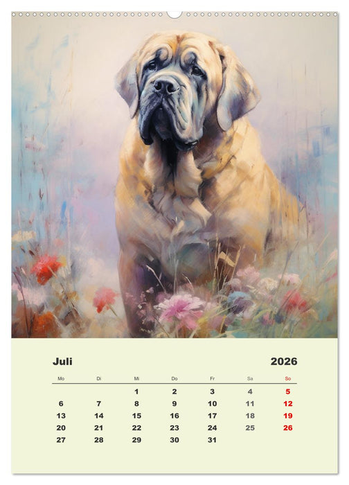 Große Hunde. Schöne Aquarelle von tollen Tieren (CALVENDO Premium Wandkalender 2026)