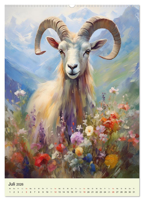 Europas Wildtiere. Aquarelle von den Bewohnern der Wälder und Berge (CALVENDO Premium Wandkalender 2026)