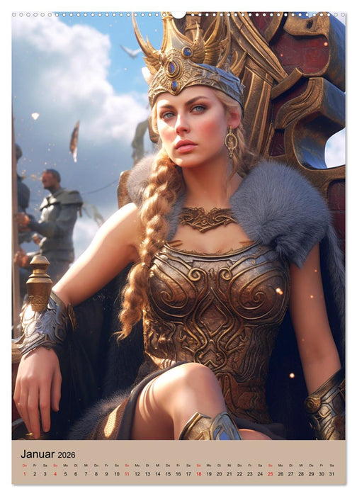 Wikinger-Fantasy. Wilde Krieger aus dem Norden (CALVENDO Wandkalender 2026)