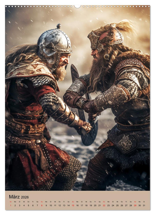 Wikinger-Fantasy. Wilde Krieger aus dem Norden (CALVENDO Wandkalender 2026)